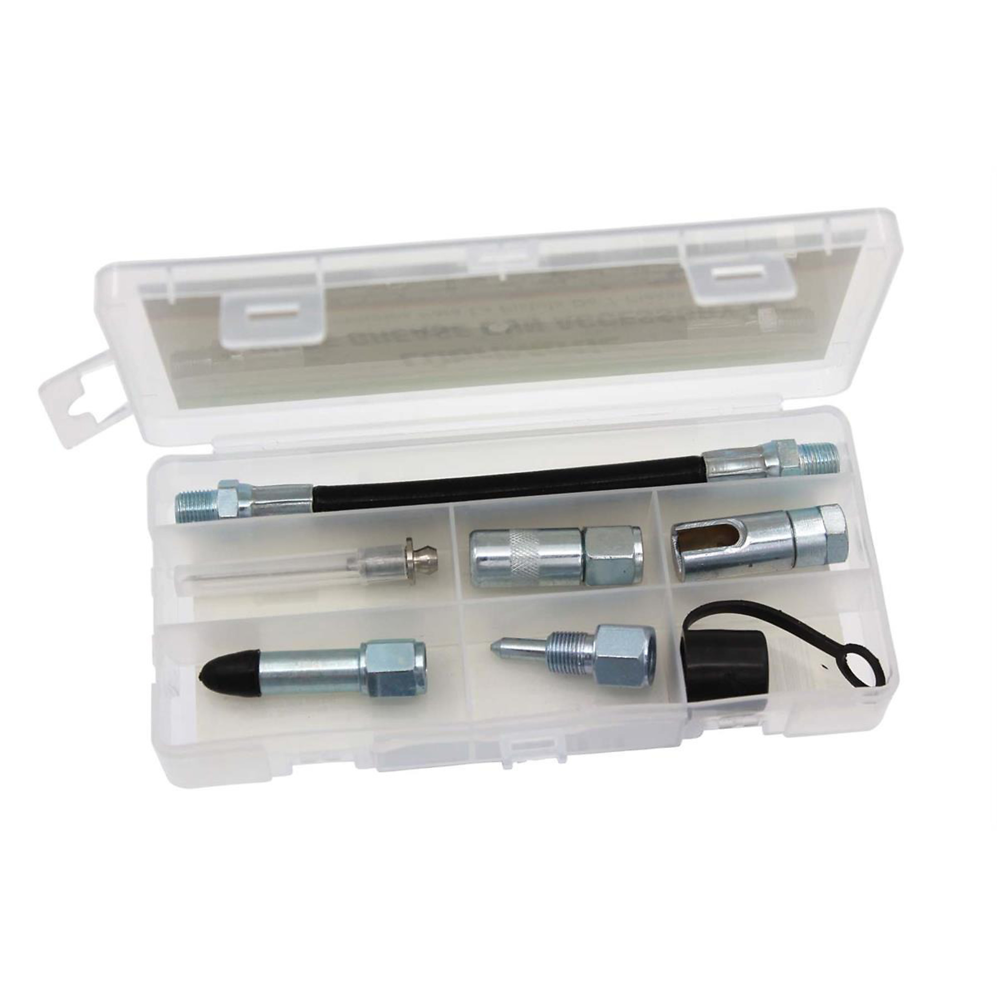 Plews Edelmann Grease Accessory Kit — 7-Piece, Includes Grease Hose, Couplers, Dispenser, Needle Cap, Model# PLW05-060